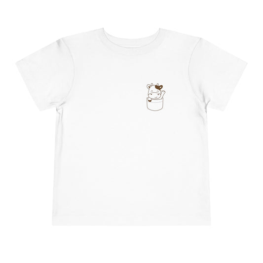 Toddler Tee- Pocket Farm Pals- Moo Cow