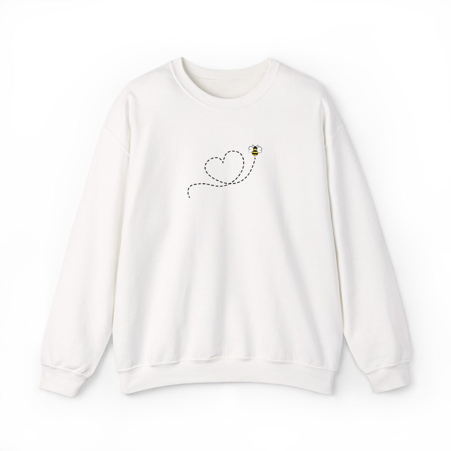 Bee Love Embroidered Heart Outline Sweater