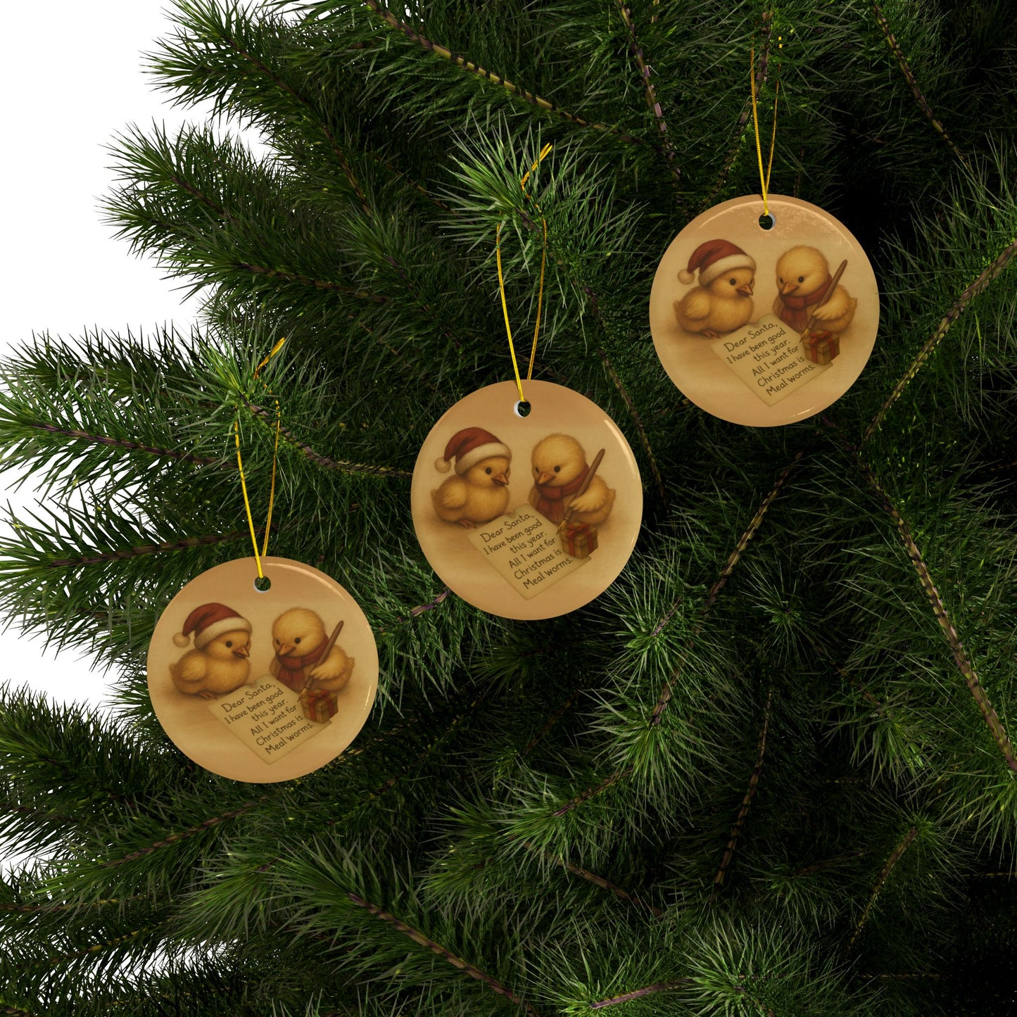 Dear Santa; Love, The Chicks - Ceramic Ornaments