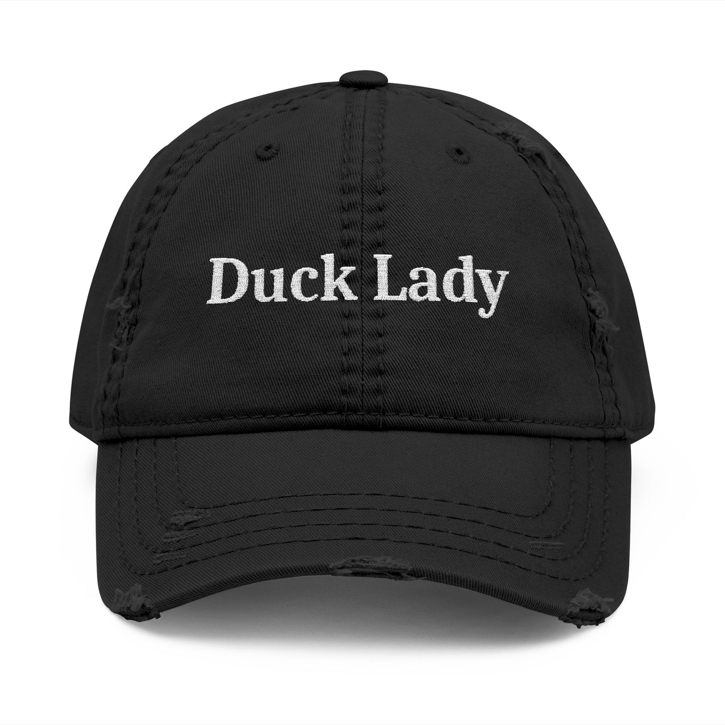 Duck Lady - Distressed Embroidered Cap