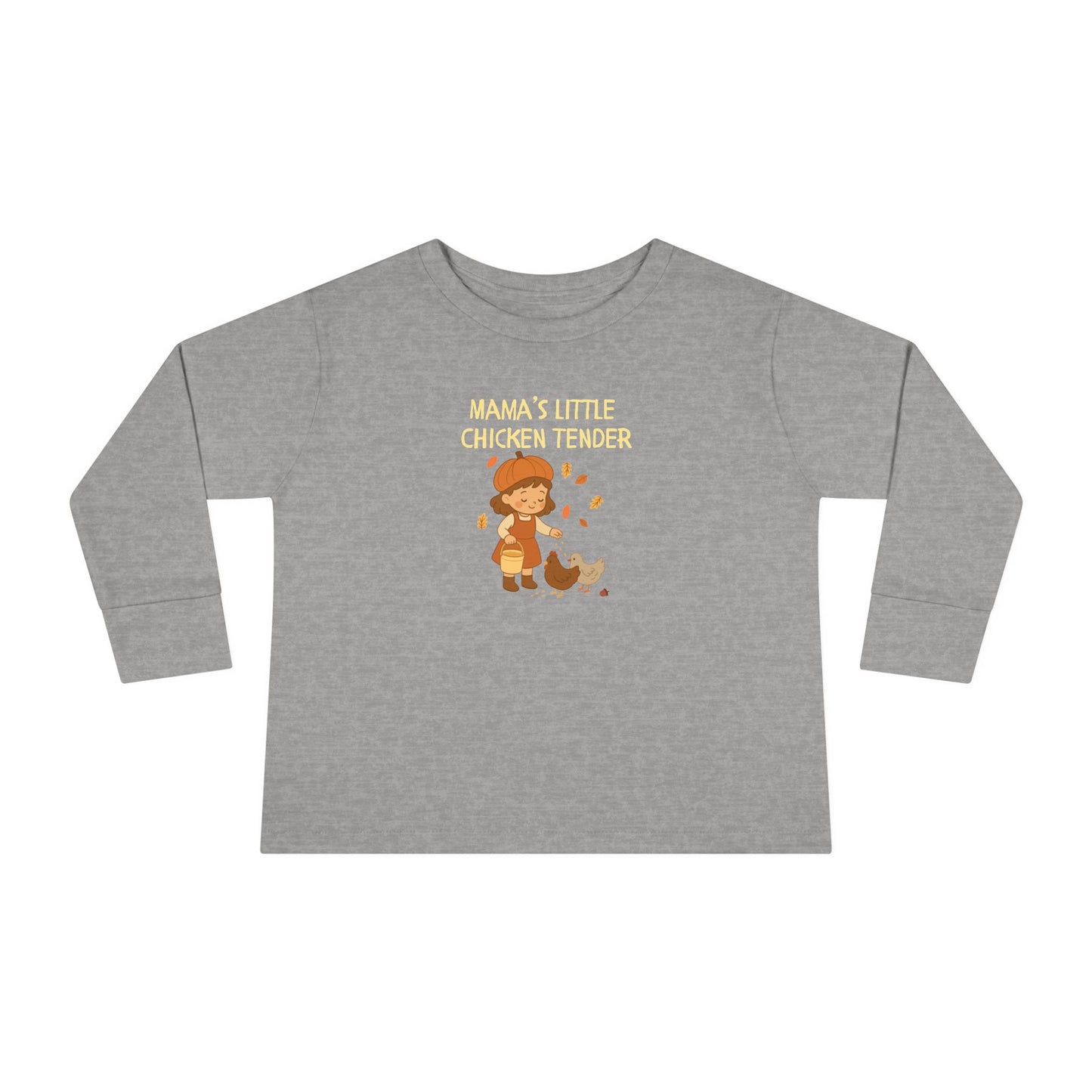 Toddler Long Sleeve - Girl Chicken Tender - Fall Scene