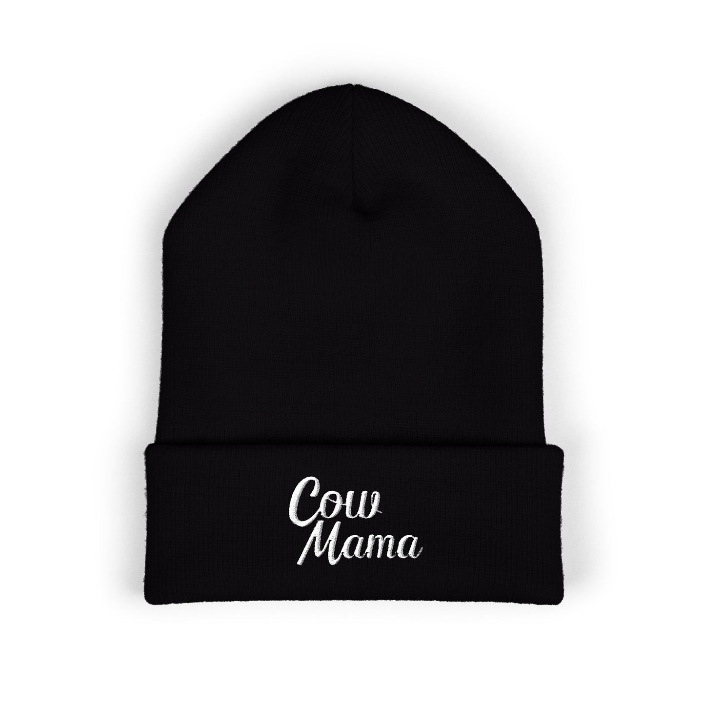 Cow Mama Embroidered Beanie