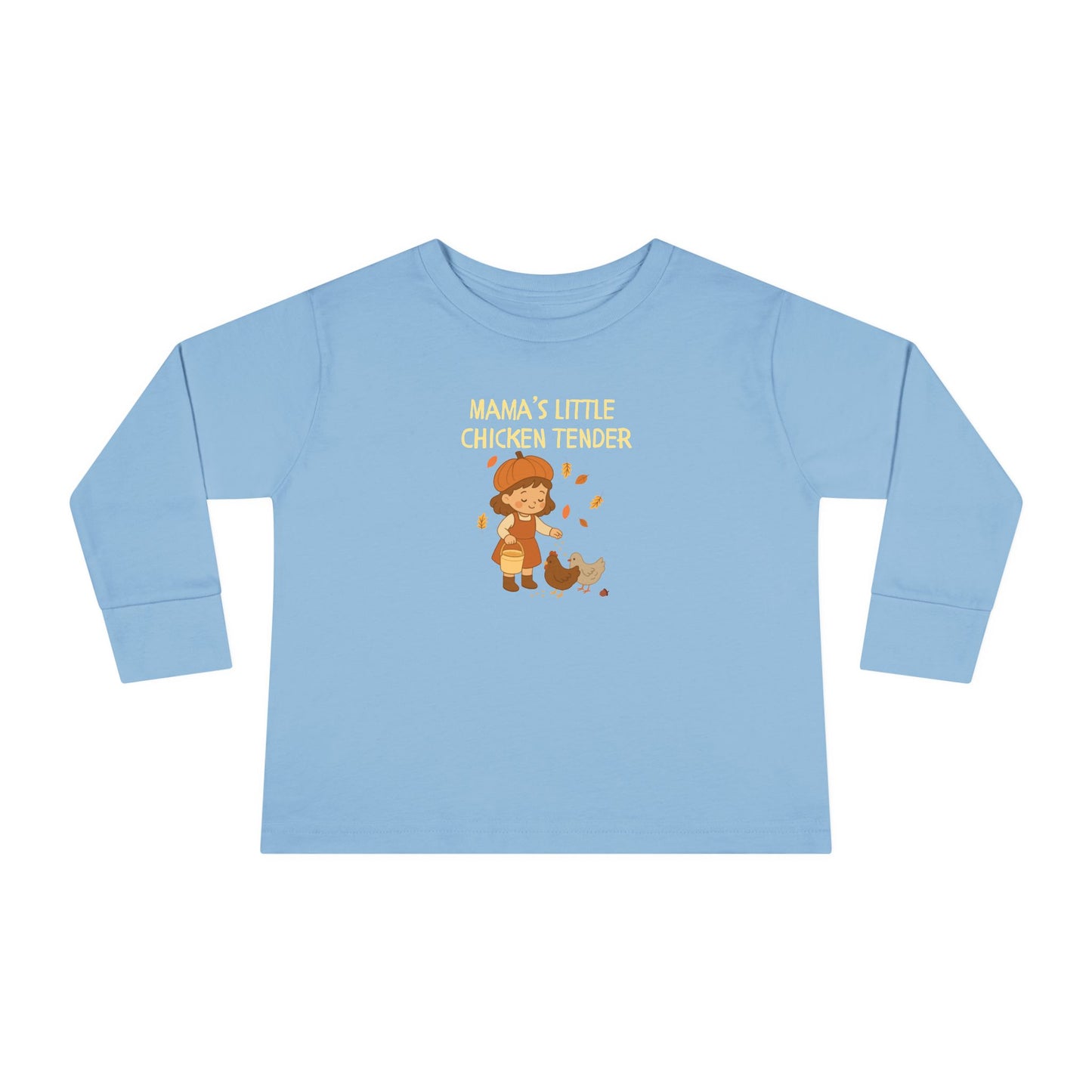 Toddler Long Sleeve - Girl Chicken Tender - Fall Scene