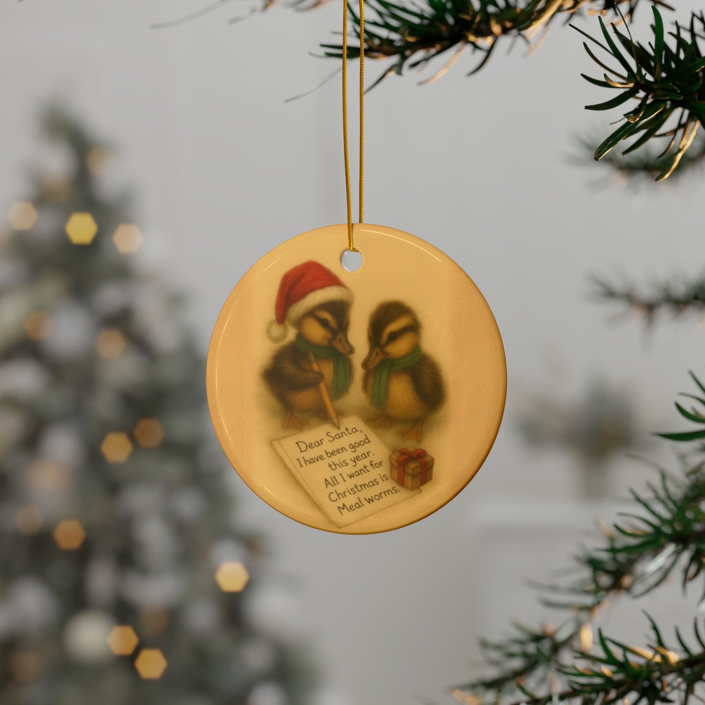 Dear Santa; Love, The Ducklings - Ceramic Ornaments