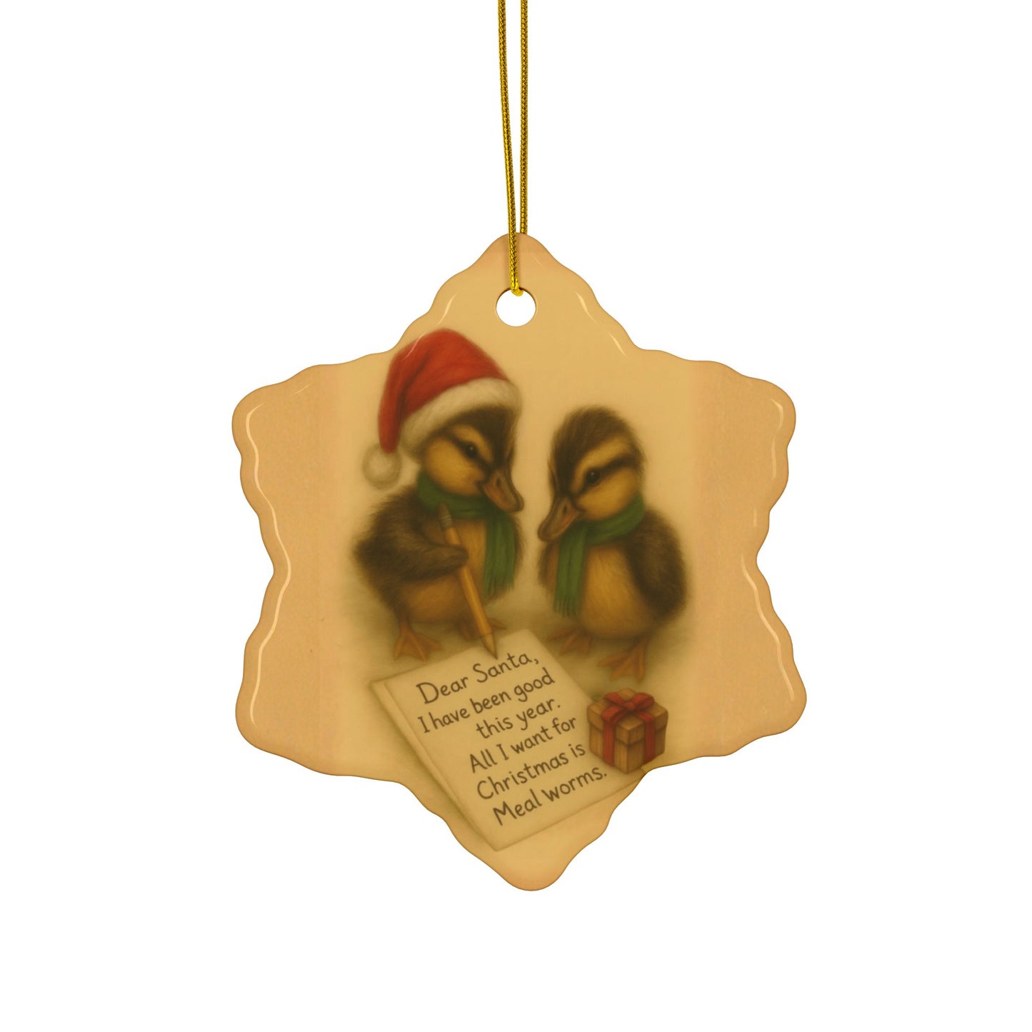Dear Santa; Love, The Ducklings - Ceramic Ornaments