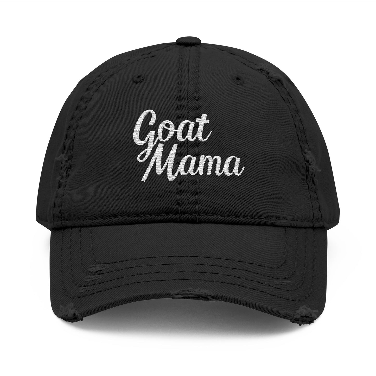Goat Mama - Distressed Embroidered Cap