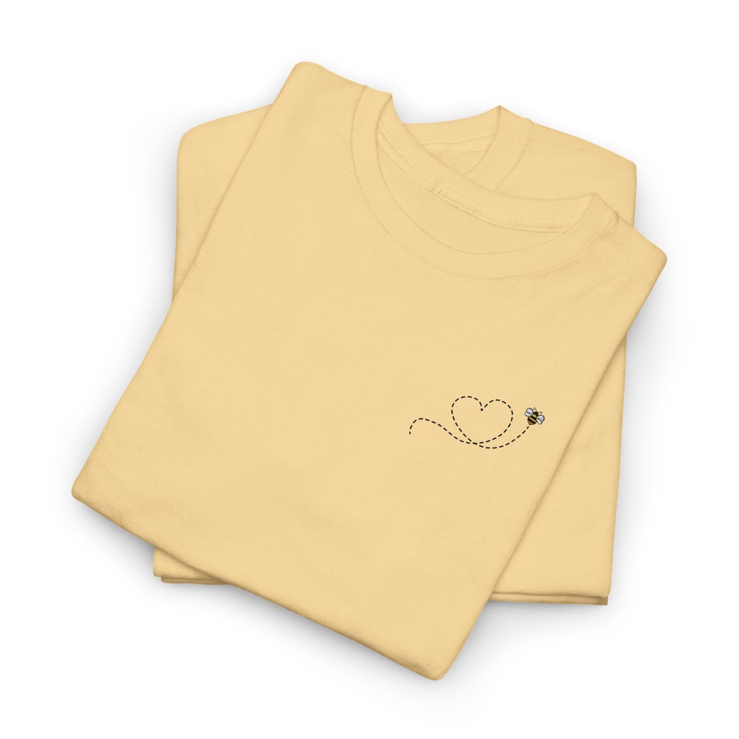 Bee Love Corner Pocket Embroidered Heart Outline Tee
